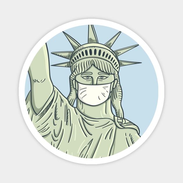 Masked Liberty Magnet by Moe Tees